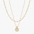 Retro Minimalist Round Stainless Steel Plating Inlay Natural Stone 18k Gold Plated Pendant Necklace