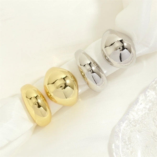 Retro Simple Style Solid Color Copper 18k Gold Plated Open Rings In Bulk