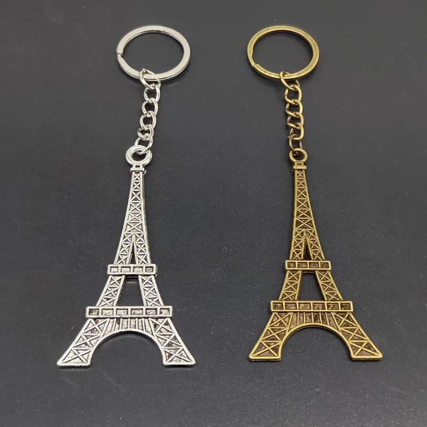 Retro Minimalist Tower Alloy Bag Pendant Keychain