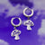 Retro Smiley Face Bird Stainless Steel Drop Earrings Hollow Out Stainless Steel Earrings