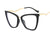 Retro Solid Color Ac Cat Eye Full Frame Optical Glasses