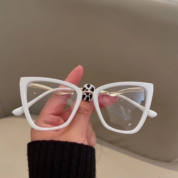 Retro Solid Color Ac Cat Eye Full Frame Optical Glasses