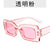 Retro Solid Color Ac Square Full Frame Women's Sunglasses