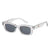 Retro Solid Color Ac Square Full Frame Women's Sunglasses