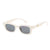 Retro Solid Color Ac Square Full Frame Women's Sunglasses