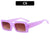 Retro Solid Color Ac Square Full Frame Women's Sunglasses