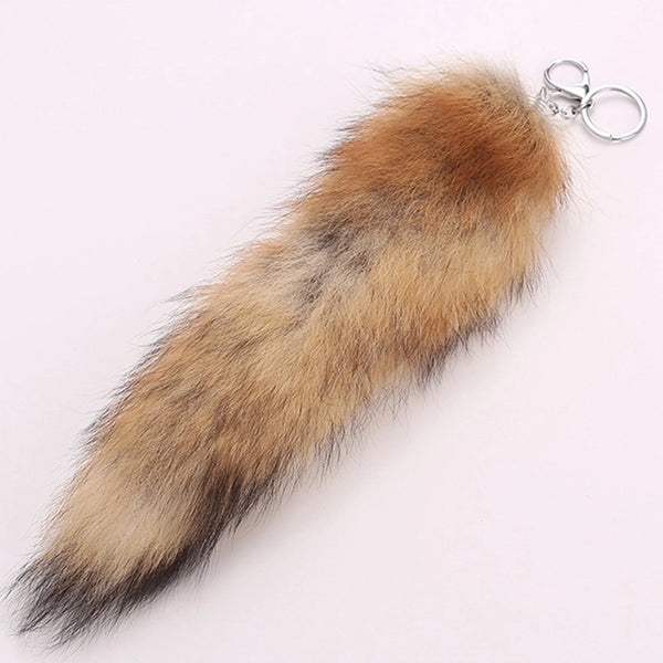 Retro Solid Color Faux Fur Metal Women's Bag Pendant Keychain