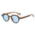 Retro Solid Color Leopard Ac Oval Frame Full Frame Women's Sunglasses