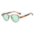 Retro Solid Color Leopard Ac Oval Frame Full Frame Women's Sunglasses