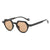 Retro Solid Color Leopard Ac Oval Frame Full Frame Women's Sunglasses