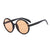 Retro Solid Color Leopard Ac Round Frame Full Frame Women's Sunglasses