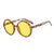 Retro Solid Color Leopard Ac Round Frame Full Frame Women's Sunglasses