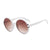 Retro Solid Color Leopard Ac Round Frame Full Frame Women's Sunglasses