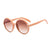 Retro Solid Color Leopard Ac Round Frame Full Frame Women's Sunglasses