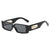 Retro Solid Color Leopard Pc Square Full Frame Men's Sunglasses