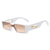 Retro Solid Color Leopard Pc Square Full Frame Men's Sunglasses