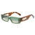 Retro Solid Color Leopard Pc Square Full Frame Men's Sunglasses