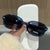 Retro Solid Color Pc Oval Frame Full Frame Women's Sunglasses