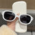 Retro Solid Color Pc Oval Frame Full Frame Women's Sunglasses