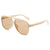 Retro Solid Color Pc Oval Frame Full Frame Women's Sunglasses