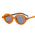 Retro Solid Color Pc Oval Frame Full Frame Women's Sunglasses