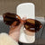 Retro Solid Color Pc Oval Frame Full Frame Women's Sunglasses