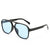 Retro Solid Color Pc Oval Frame Full Frame Women's Sunglasses