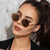 Retro Solid Color Pc Round Frame Full Frame Women's Sunglasses