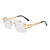 Retro Solid Color Pc Square Frameless Men's Sunglasses