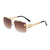 Retro Solid Color Pc Square Frameless Men's Sunglasses