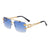 Retro Solid Color Pc Square Frameless Men's Sunglasses