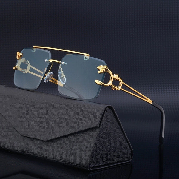 Retro Solid Color Pc Square Frameless Men's Sunglasses