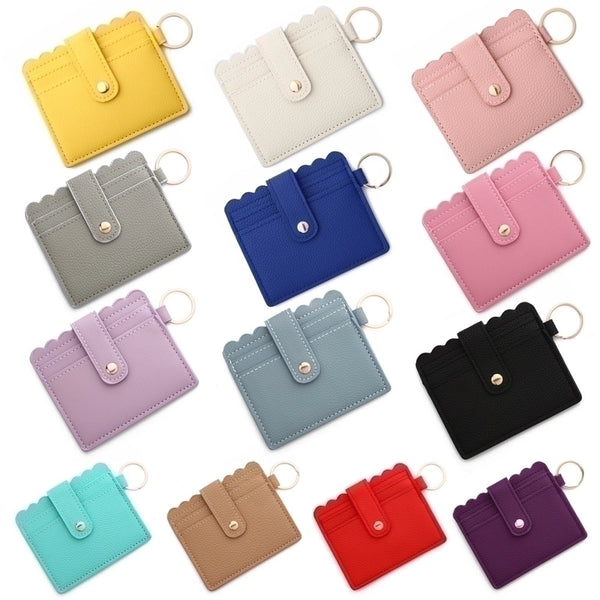 Retro Solid Color Pu Leather Unisex Bag Pendant Keychain