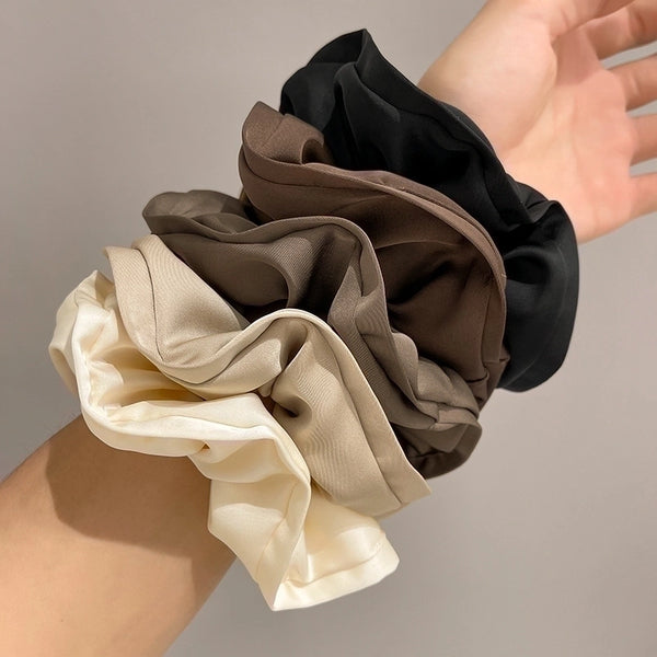 Retro Solid Color Satin Handmade Hair Tie 1 Piece