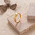 Retro Solid Color Stainless Steel Criss Cross Plating Hollow Out 18k Gold Plated Open Ring