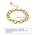 Retro Solid Color Stainless Steel Plating Inlay Zircon Gold Plated Bracelets