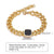 Retro Solid Color Stainless Steel Plating Inlay Zircon Gold Plated Bracelets