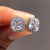 Retro Square Copper Inlay Zircon Ear Studs 1 Pair