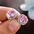 Retro Square Copper Inlay Zircon Ear Studs 1 Pair