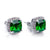 Retro Square Copper Inlay Zircon Ear Studs 1 Pair