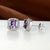 Retro Square Copper Inlay Zircon Ear Studs 1 Pair