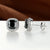 Retro Square Copper Inlay Zircon Ear Studs 1 Pair