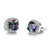 Retro Square Copper Inlay Zircon Ear Studs 1 Pair