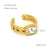 Retro Square Heart Shape Stainless Steel Plating Inlay Zircon 18k Gold Plated Open Ring