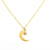 Retro Star Moon Titanium Steel Plating Inlay Zircon Pendant Necklace