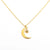 Retro Star Moon Titanium Steel Plating Inlay Zircon Pendant Necklace