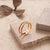 Retro Stripe Solid Color Stainless Steel Criss Cross Plating Hollow Out 18k Gold Plated Open Ring