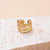 Retro Stripe Solid Color Stainless Steel Criss Cross Plating Hollow Out 18k Gold Plated Open Ring