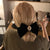 Retro  Style Black Velvet Bow Hairpin Women's Back Head Hair Clip High-grade Spring Clip Headdress