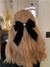 Retro  Style Black Velvet Bow Hairpin Women's Back Head Hair Clip High-grade Spring Clip Headdress